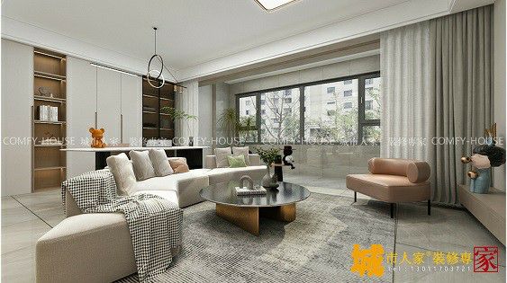 济南城市人家装饰龙湖天矅127平现代简风格设计,时尚都市风