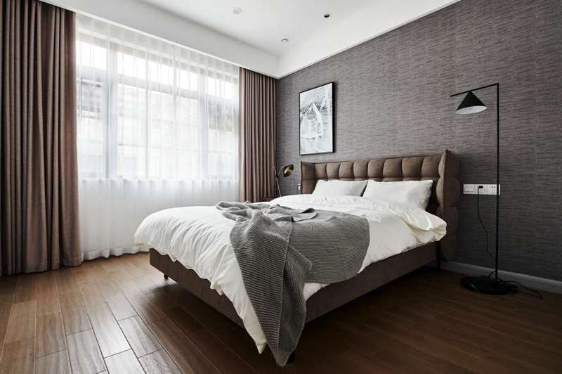 新中式两张床卧室装修效果图