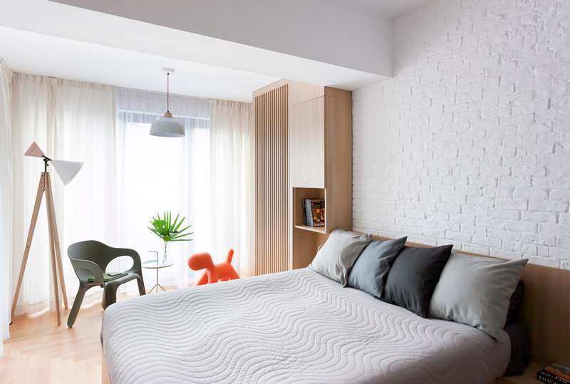 壁布装修效果图现代简约卧室