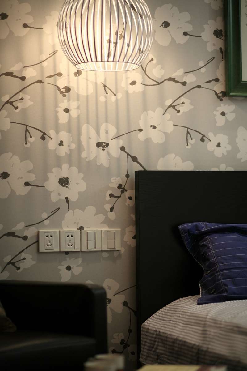 现代简约卧室壁画装修效果图